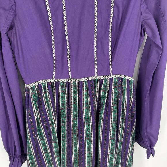 Vintage dress womens 6-8 maxi long cosplay renaissance prairie corduroy 70s 60s - Picture 3 of 4